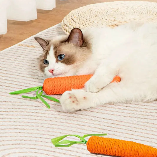 Lovely Caves Cotton Carrot Cat Chew Toy Set, 2 Pack