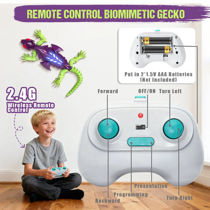 Wall Climbing Gecko Lizard Robot Toy - Rechargeable Remote Control RC Crawler for Boys & Girls Ages 6 & up | Perfect Easter Gifts, Christmas Gifts & Stocking Stuffers