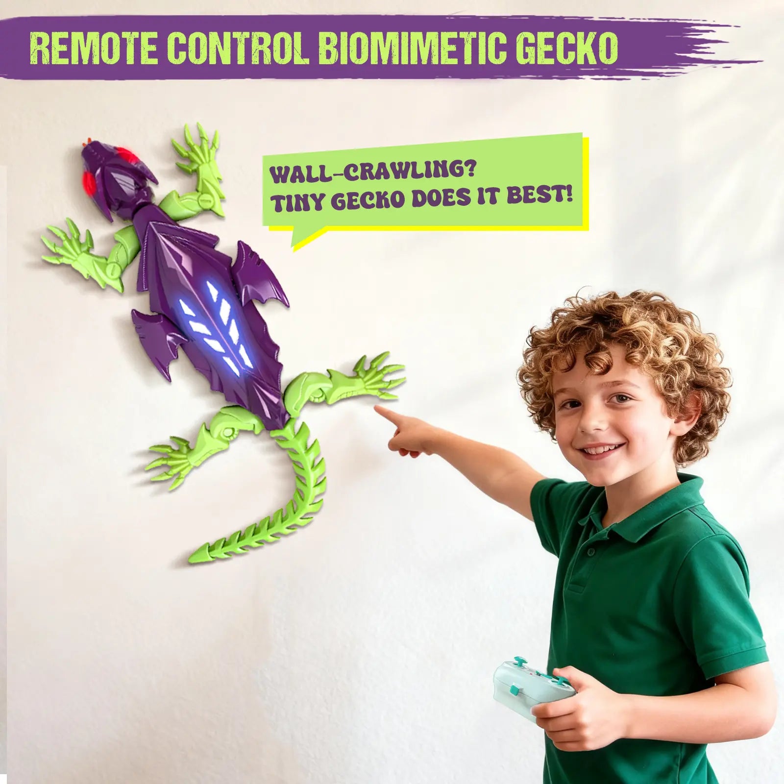 Wall Climbing Gecko Lizard Robot Toy - Rechargeable Remote Control RC Crawler for Boys & Girls Ages 6 & up | Perfect Easter Gifts, Christmas Gifts & Stocking Stuffers