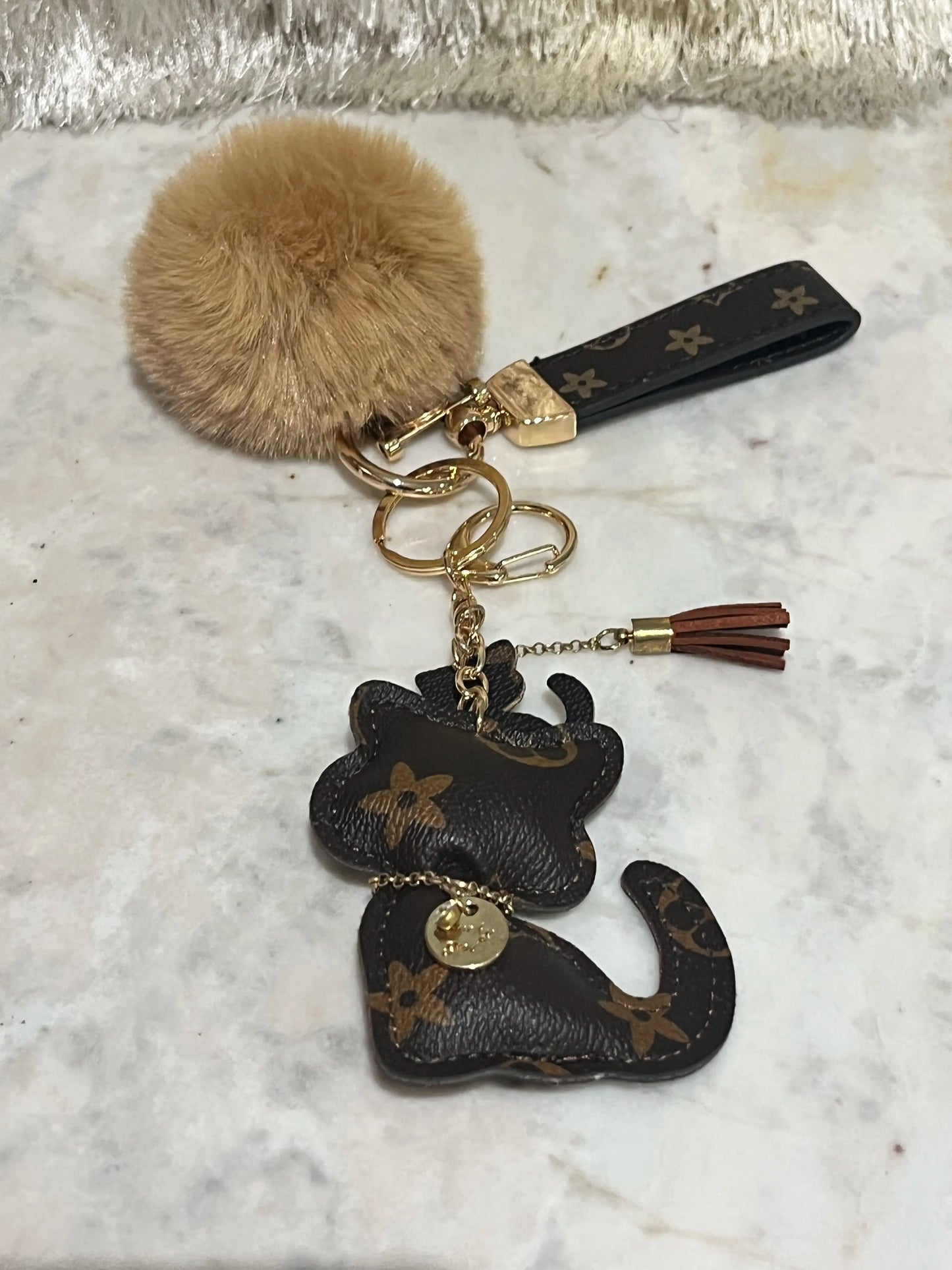 Urban Elegance Cat Bag Charm Keychain