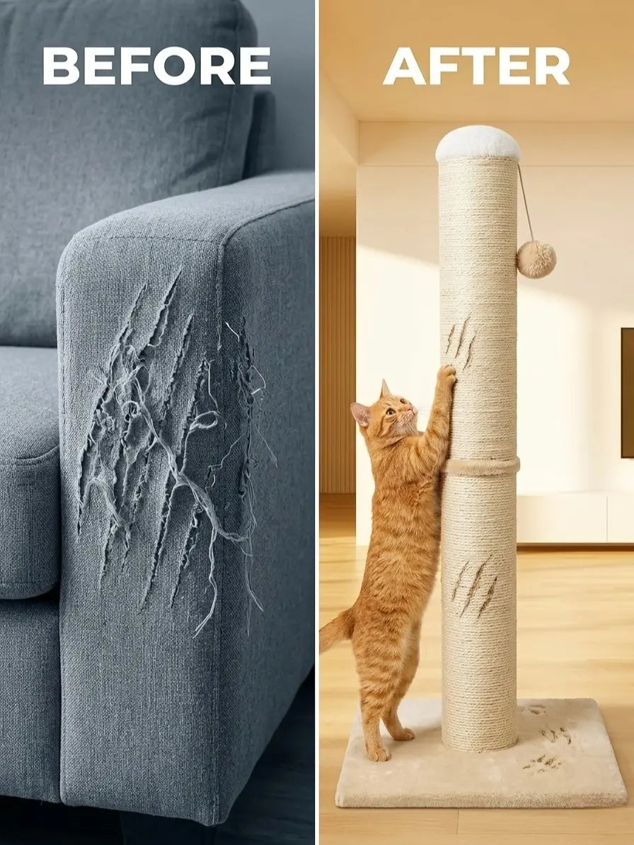 ThePurrPaw Tall Scratching Post for Active Indoor Cats
