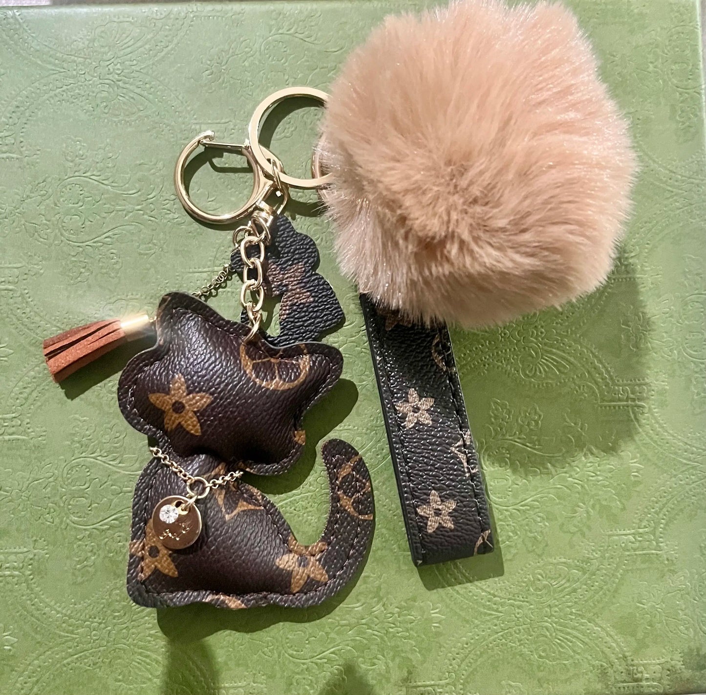 Urban Elegance Cat Bag Charm Keychain