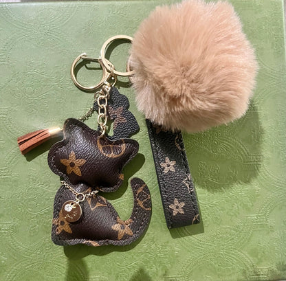 Urban Elegance Cat Bag Charm Keychain